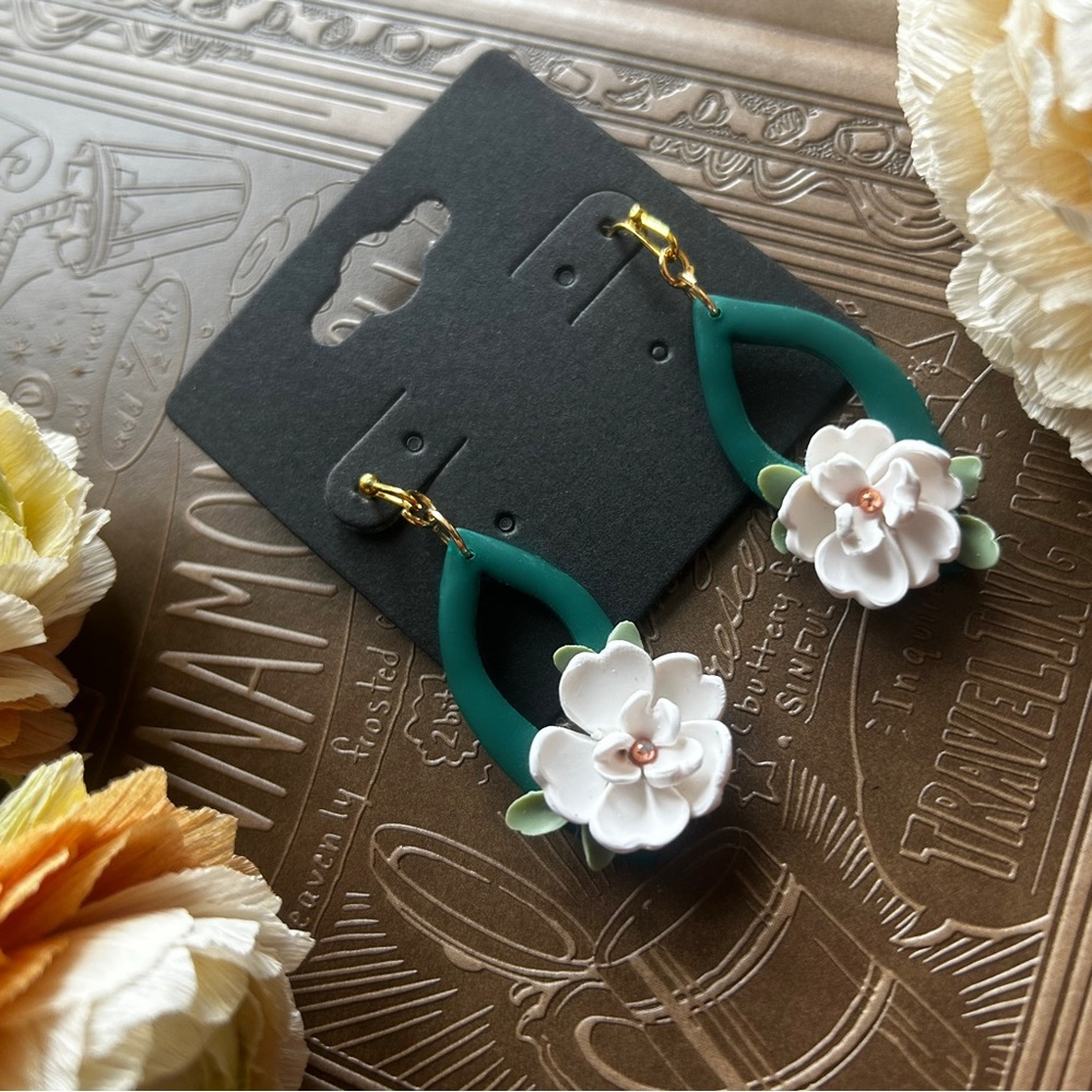 Handmade Elegant Floral Drop Earrings